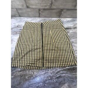 Y2K 90’s Plaid Skirt Clueless Arizona Jean Co Black Yellow Zip Juniors Twee Sz 7